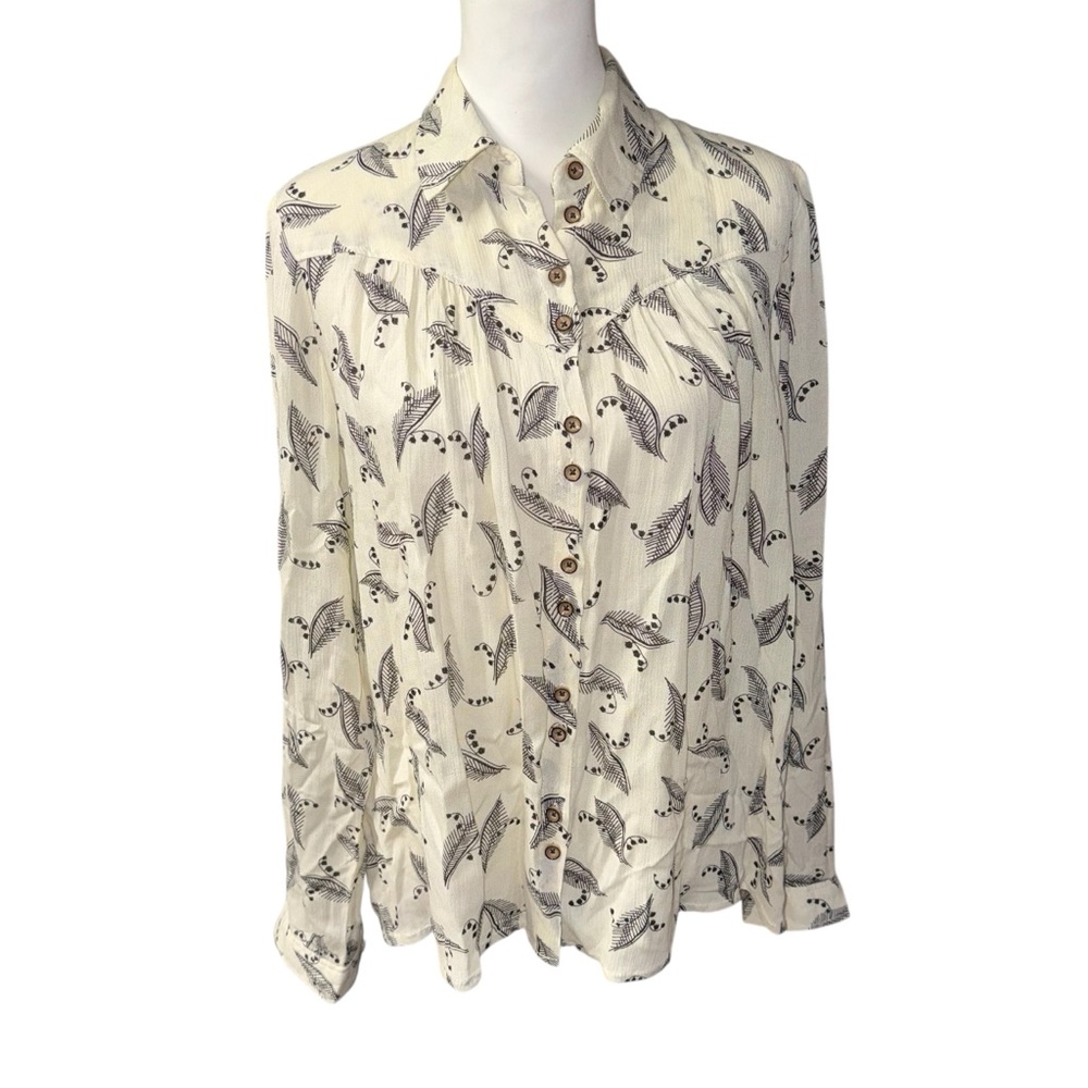 Anthropologie Maeve Lilly of the Valley Print Bainbridge Button Up Blouse Sz 6